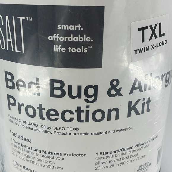 SALT Bed Bug & Allergy Protection Kit TXL Twin X-Long White NEW - Picture 3 of 9